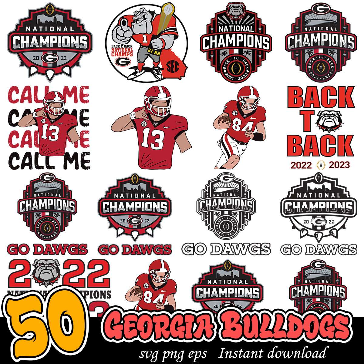 Georgia Bulldogs bundle svg, NCAA championship bundle