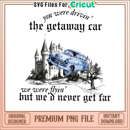 Getaway Car Design for Cricut, Instant Download Premium PNG File