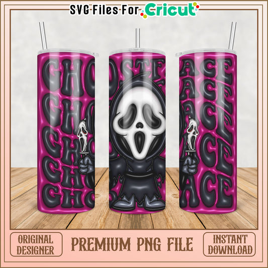 Ghost Face Tumbler PNG Design for Cricut Crafts Instant Download