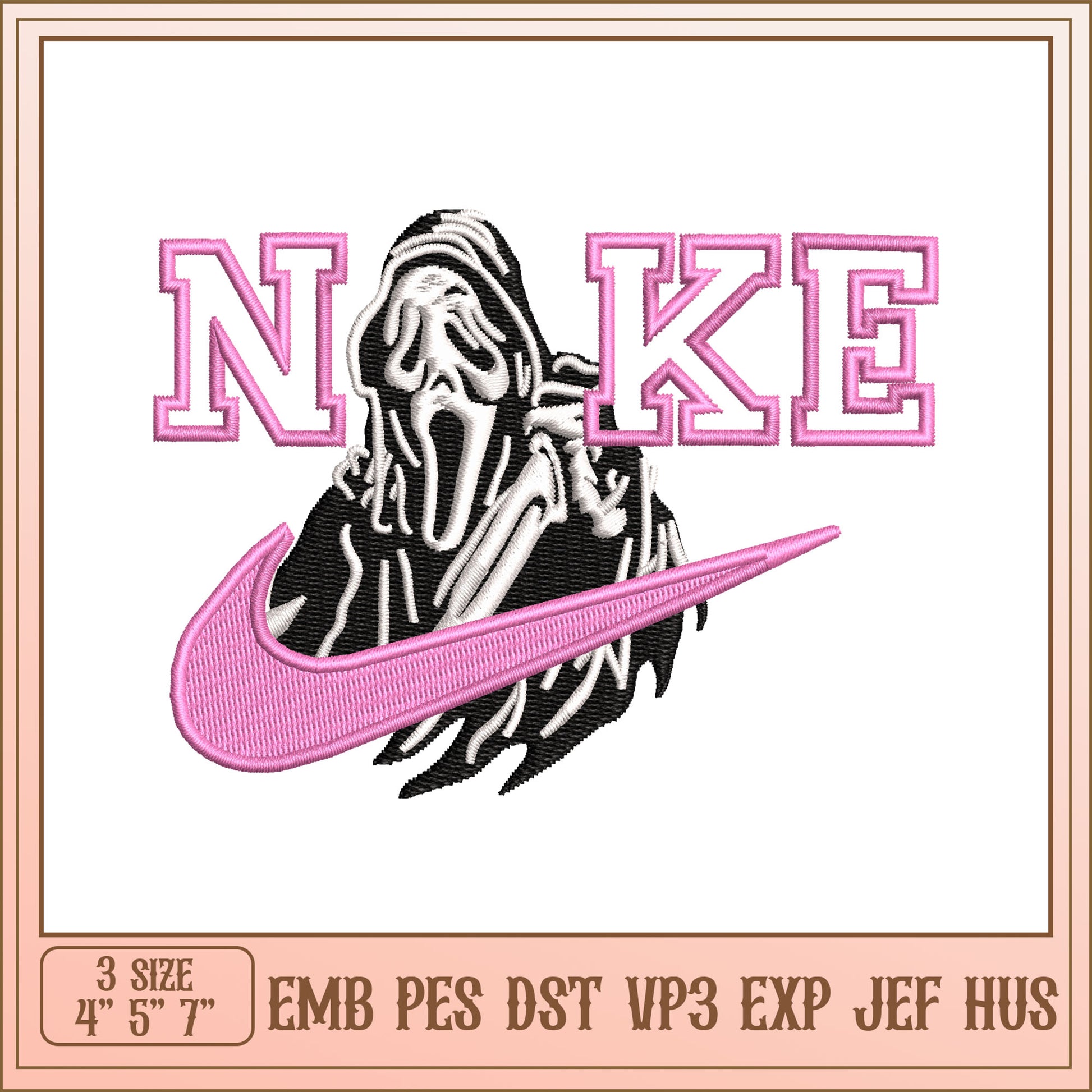 Ghost Nike Embroidery Design