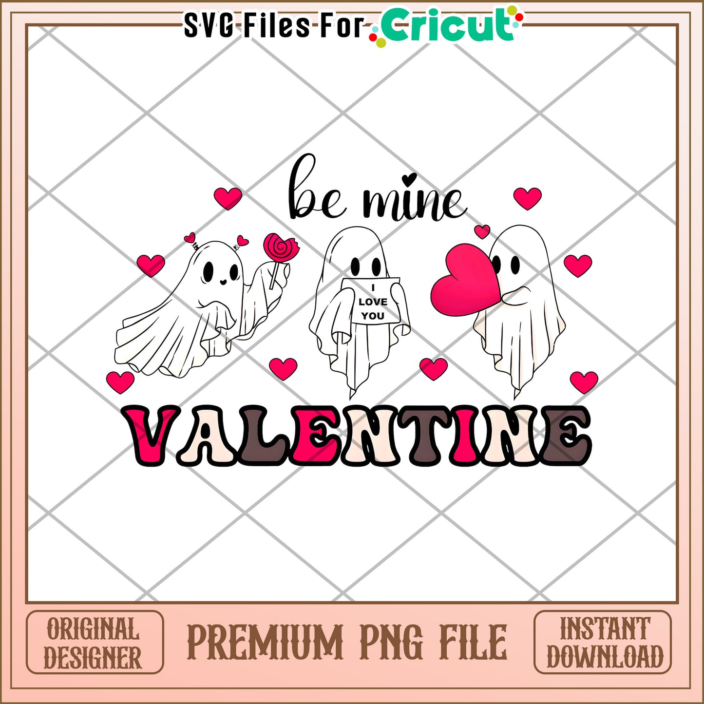 Ghost Valentine PNG Be Mine Design