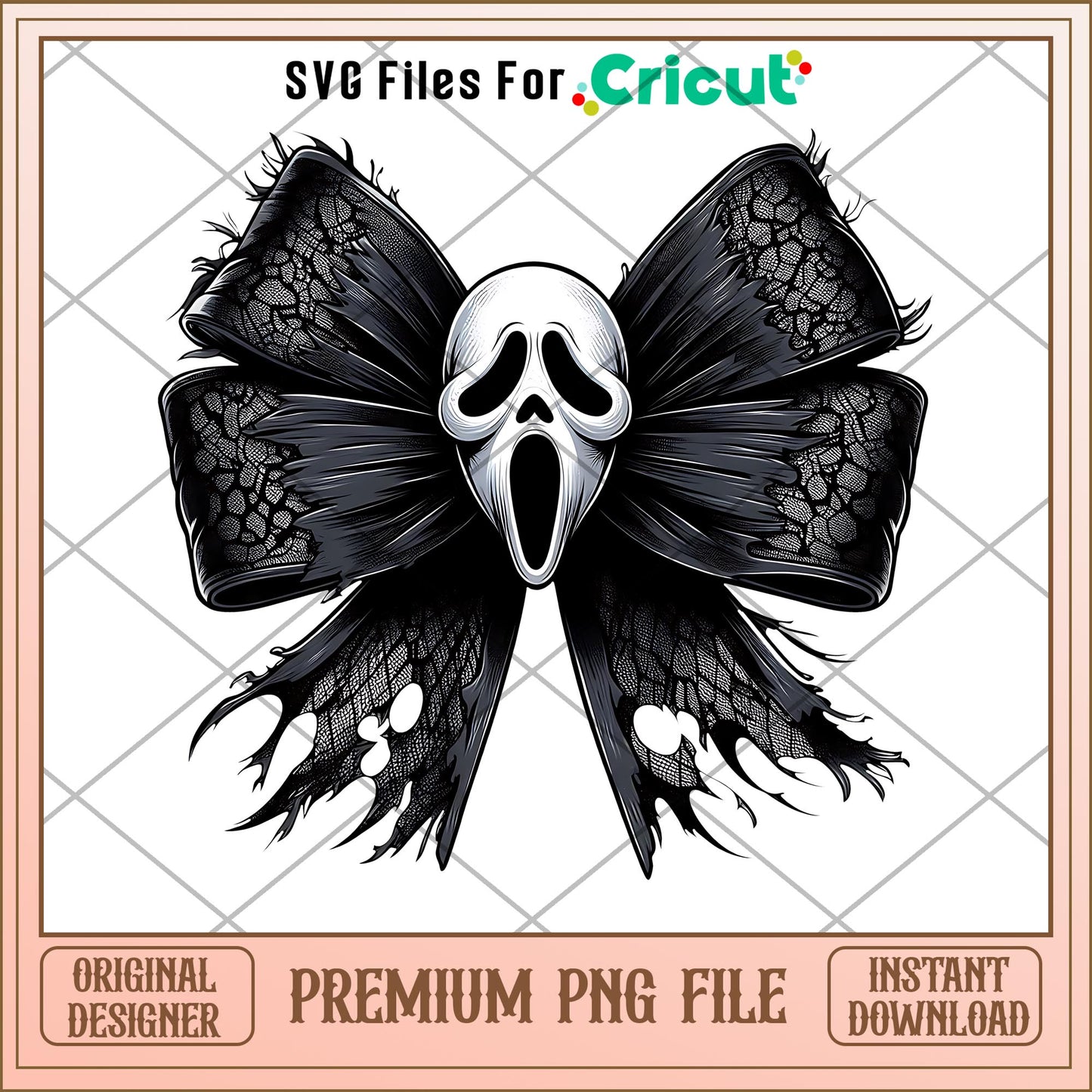 Ghost Face character bow png, character png, halloween png