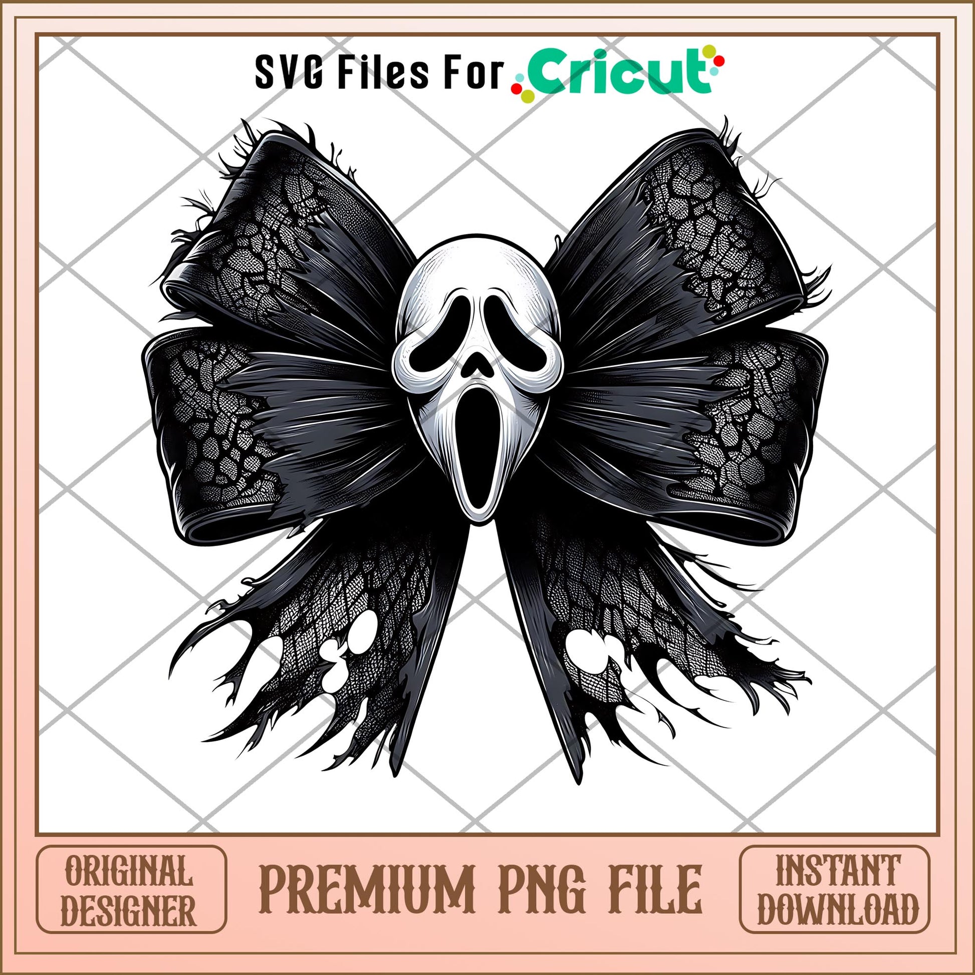 Ghost Face character bow png, character png, halloween png