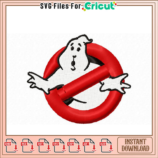 Ghostbusters No Ghost Embroidery Design