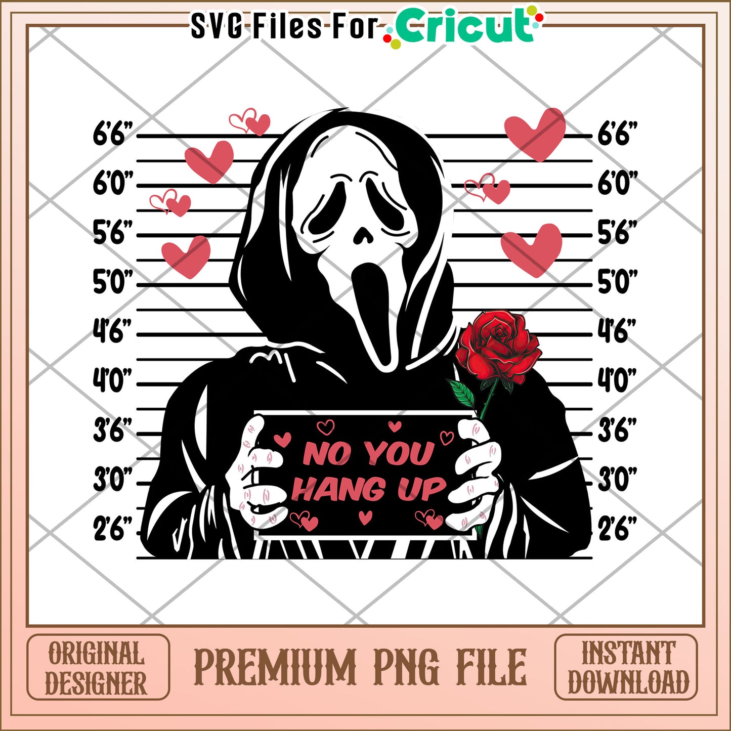 Ghostface Valentine PNG Sublimation Design