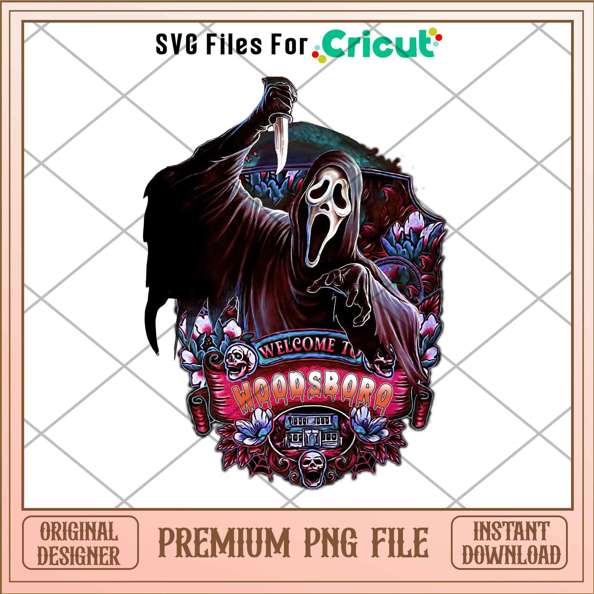Ghostface welcome to woodsboro png, Horror characters png, Digital Download
