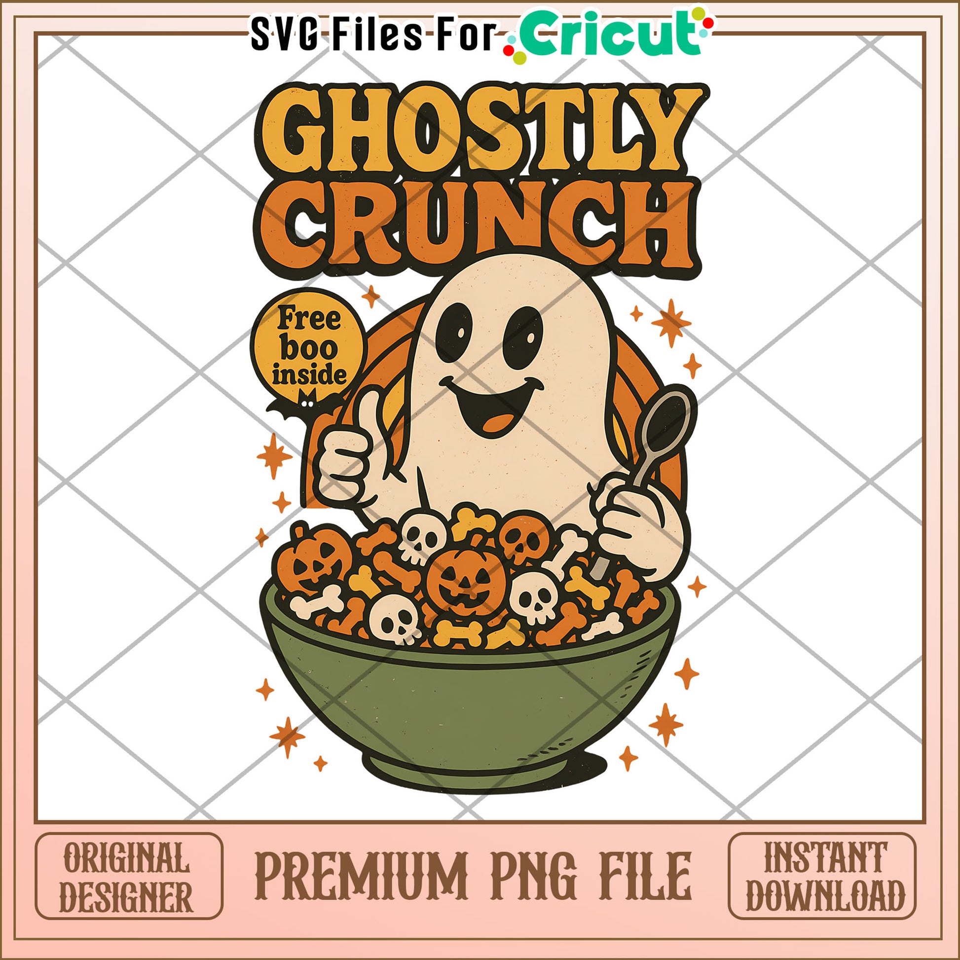 Ghostly crunch png, halloween png, halloween season png