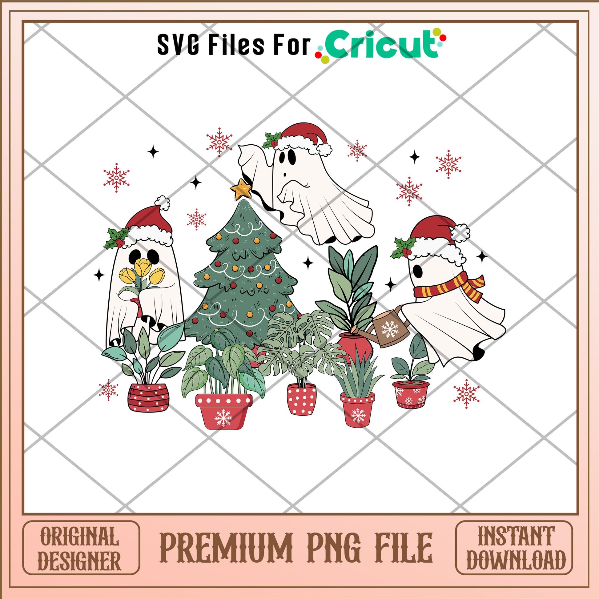 Ghost santa hat png, christmas tree png, christmas day png