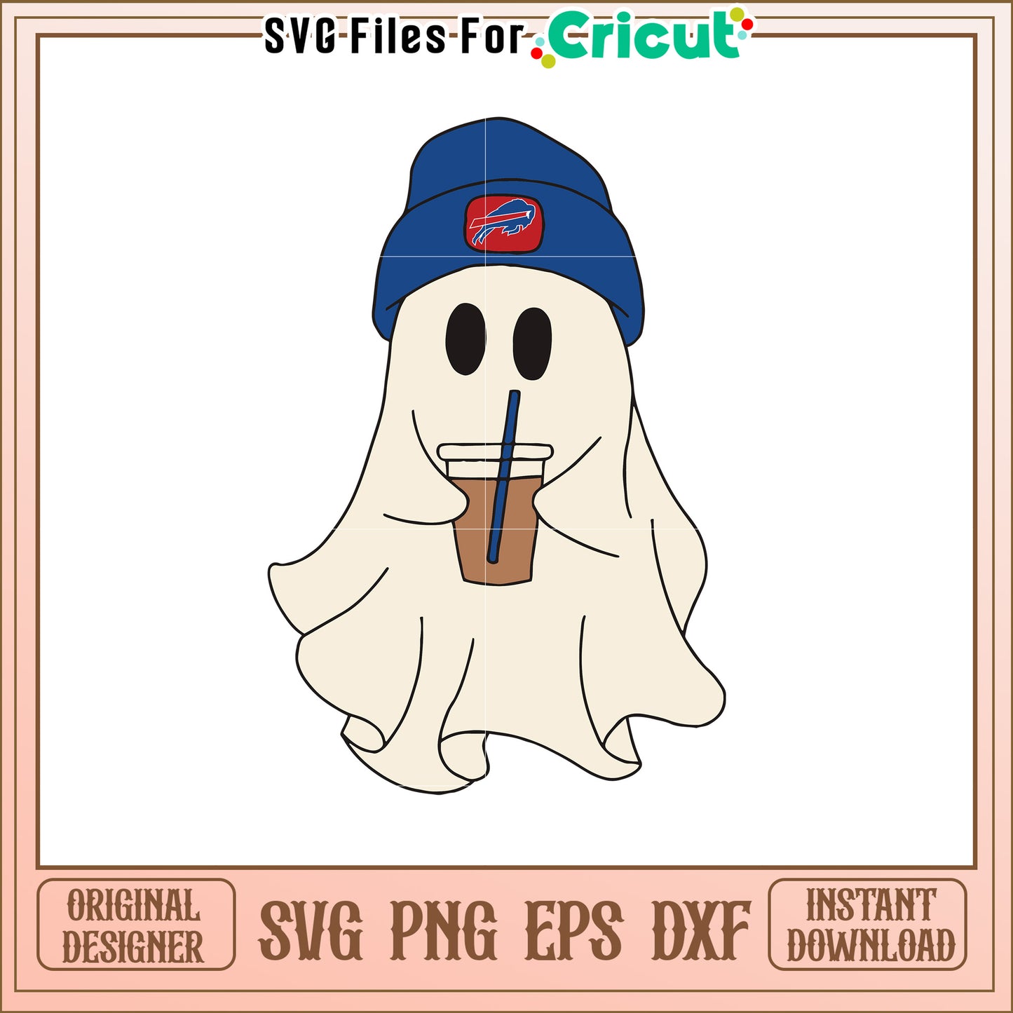 Ghost with Buffalo Bills Hat SVG