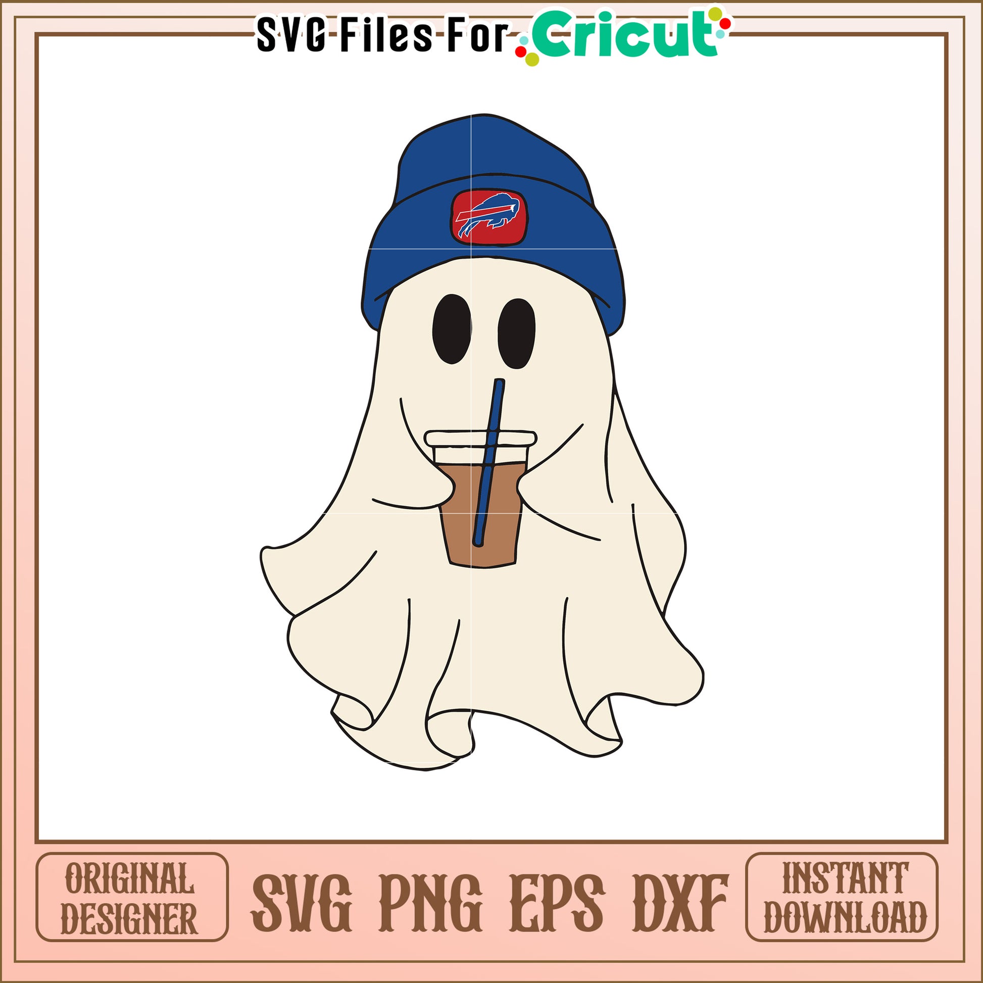 Ghost with Buffalo Bills Hat SVG