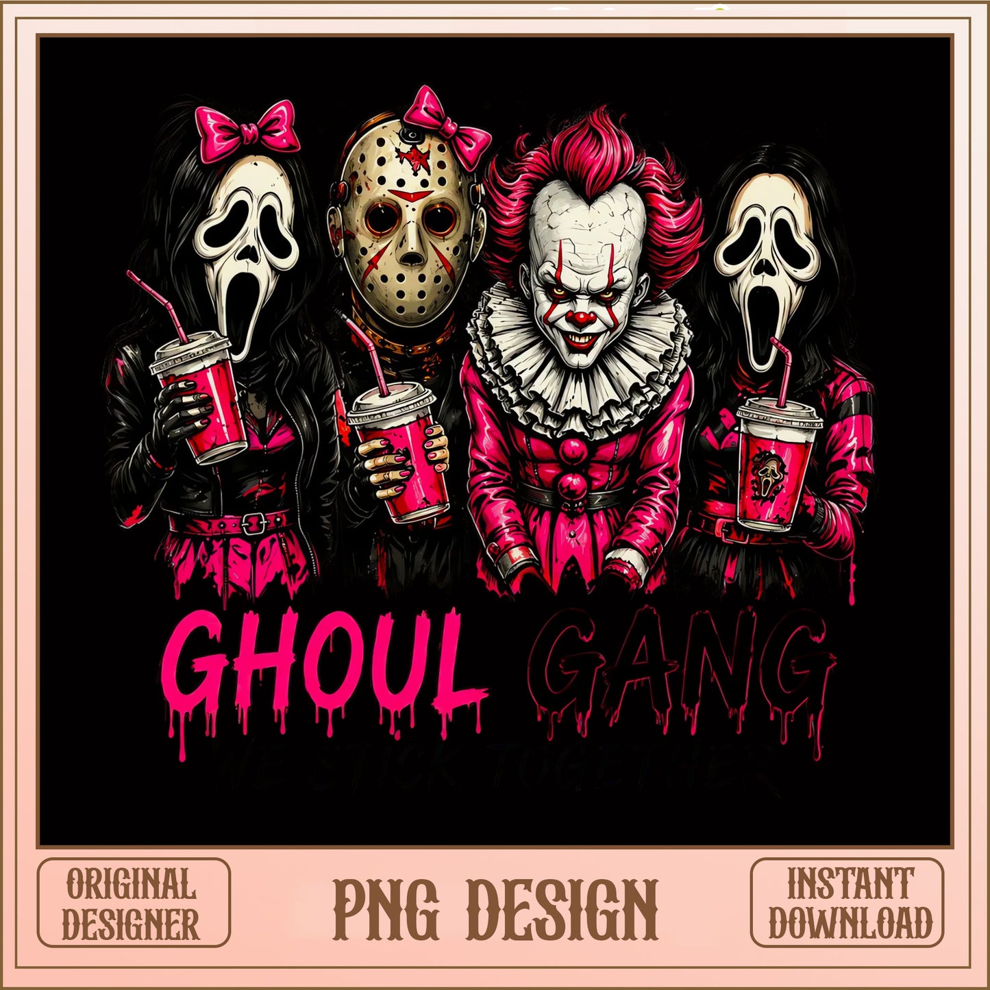 Ghoul Gang Horror Characters PNG, Halloween Horror PNG, Scary Movie PNG