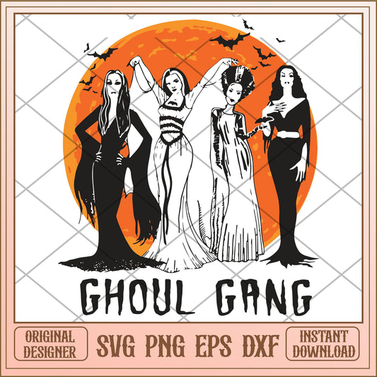 Ghoul gang svg, halloween characters svg, digital download