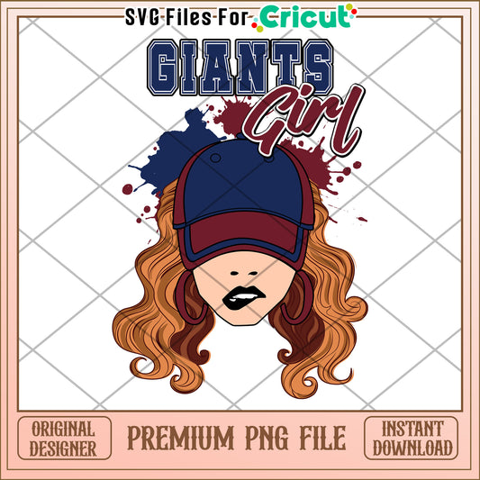 Giants Girl PNG Design for Cricut, Premium Instant Download File