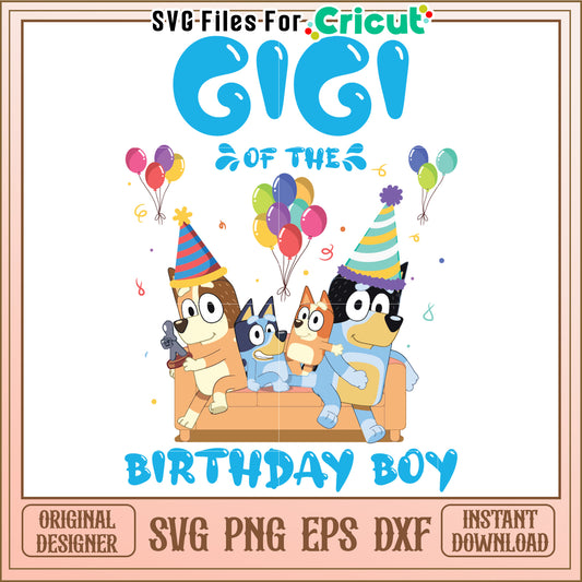 Gigi Birthday Boy SVG Design Instant Download