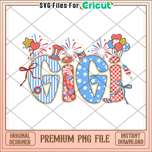 Gigi american design png, patriotic theme png, usa pride png