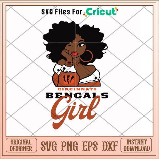 Gincinati Bencals Girl nfl team svg, Gincinati Bencals svg, new nfl svg