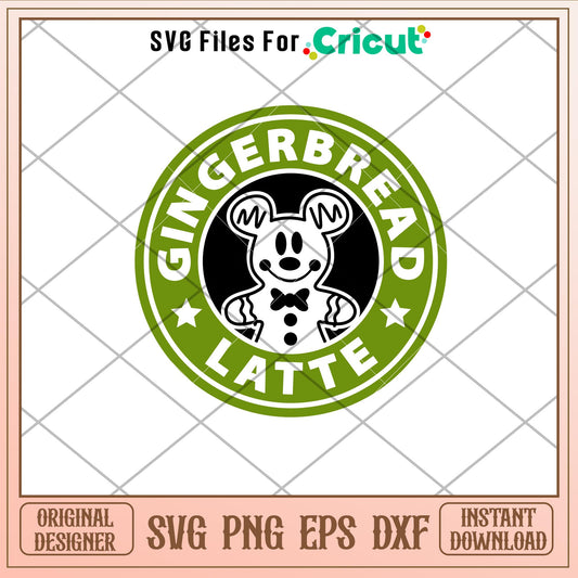 Gingerbread Latte Mickey, Gingerbread Latte Mickey Mouse Svg