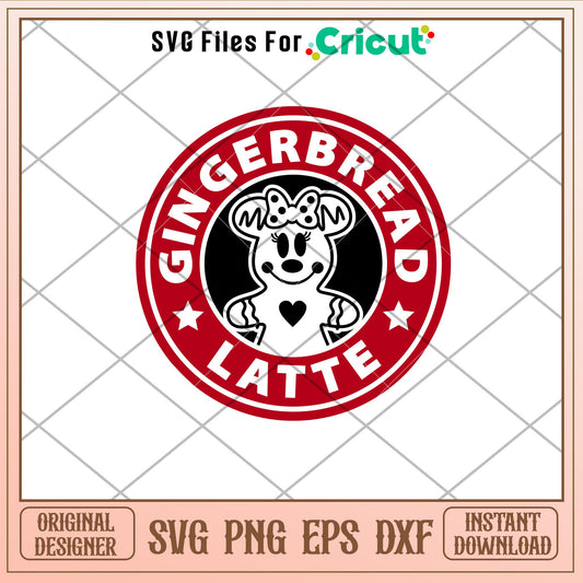 Gingerbread Latte Minnie, Gingerbread Latte Minnie Mouse Svg