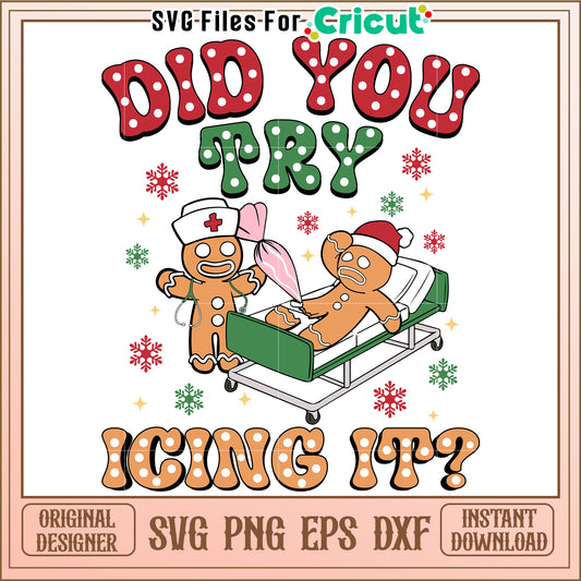 Gingerbread Nurse SVG, PNG, EPS, DXF