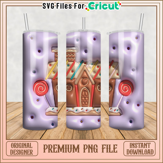 Gingerbread Tumbler PNG Design