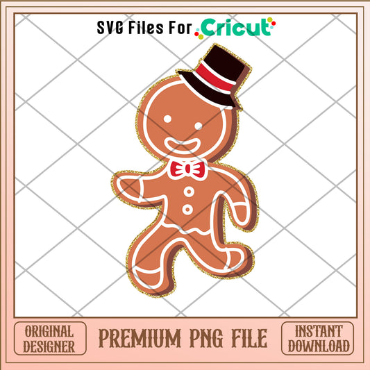 Gingerbread black hat png, Gingerbread png, christmas png