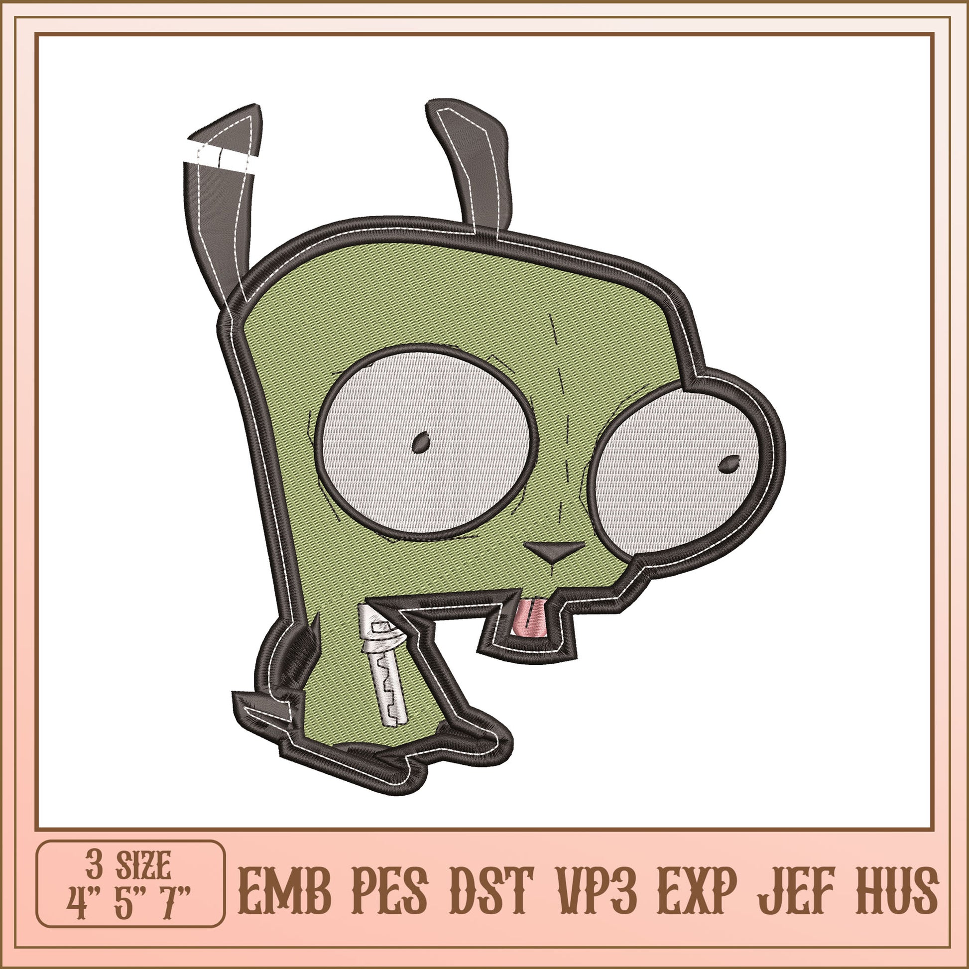 Gir Embroidery Design - 3 Sizes