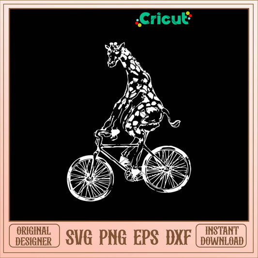 Giraffe Cycling Svg