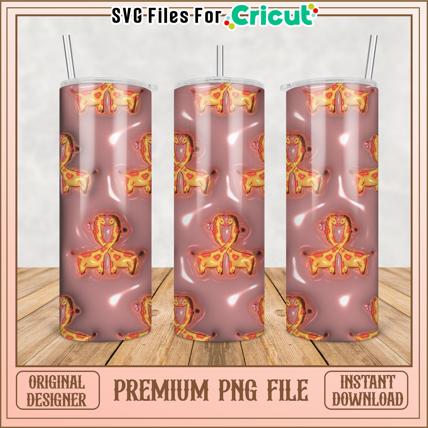 Giraffe Tumbler PNG Design Download