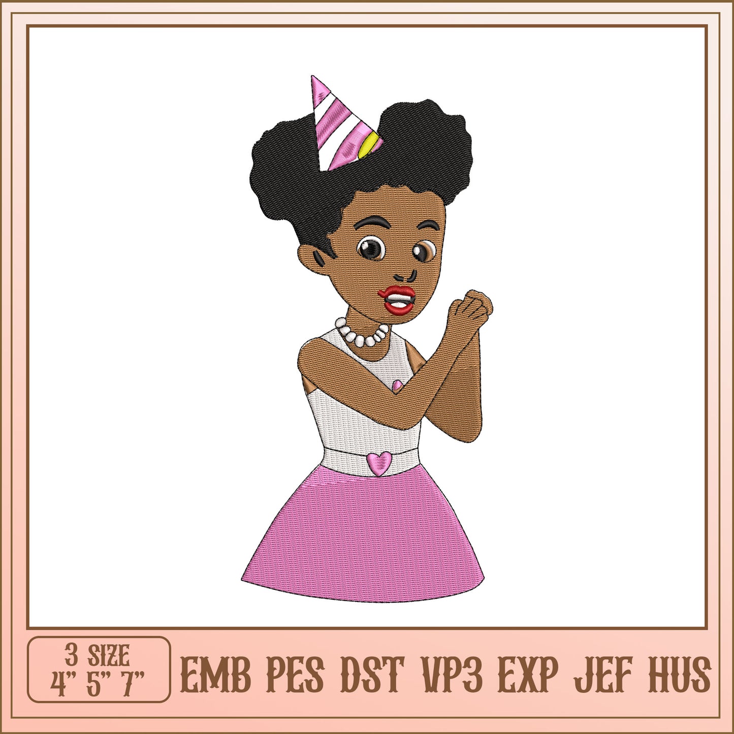 Girl Birthday Embroidery Design