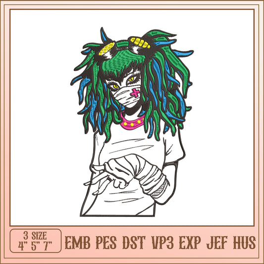 Girl Embroidery Design 3 Sizes