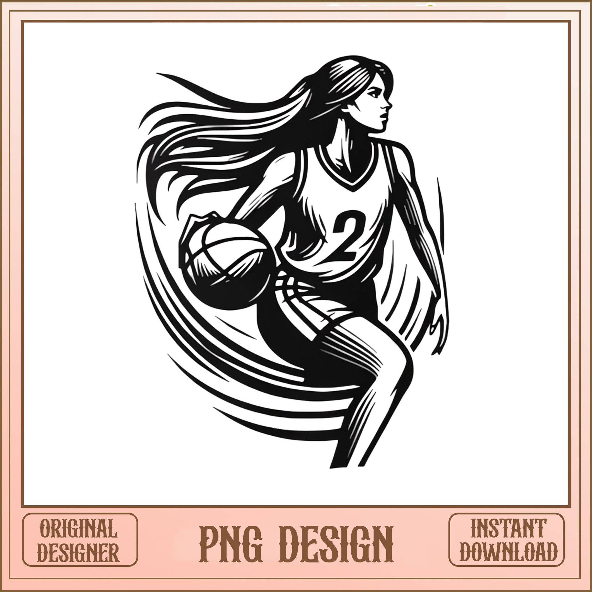 Girl Basketball Player PNG, Women Basketball SVG PNG, Sports PNG