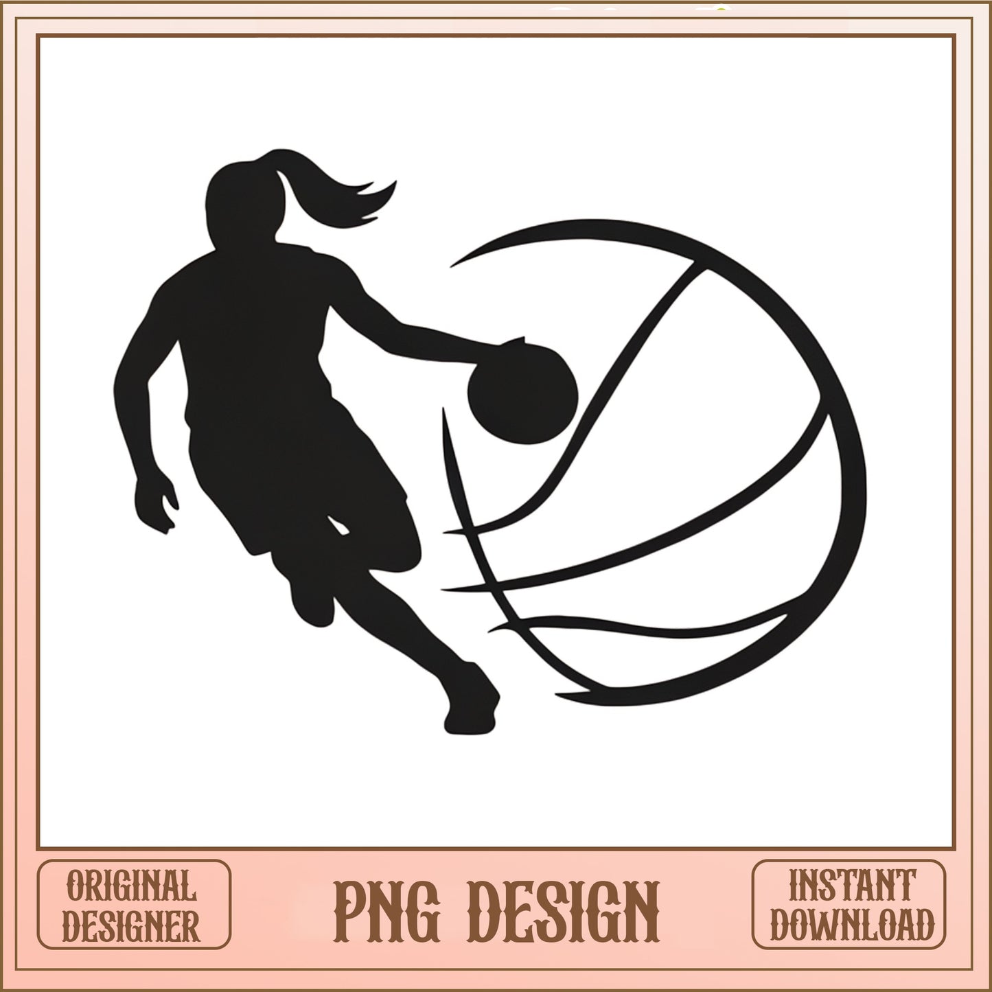 Girl Basketball Player SVG, Women Basketball Silhouette, Basketball PNG