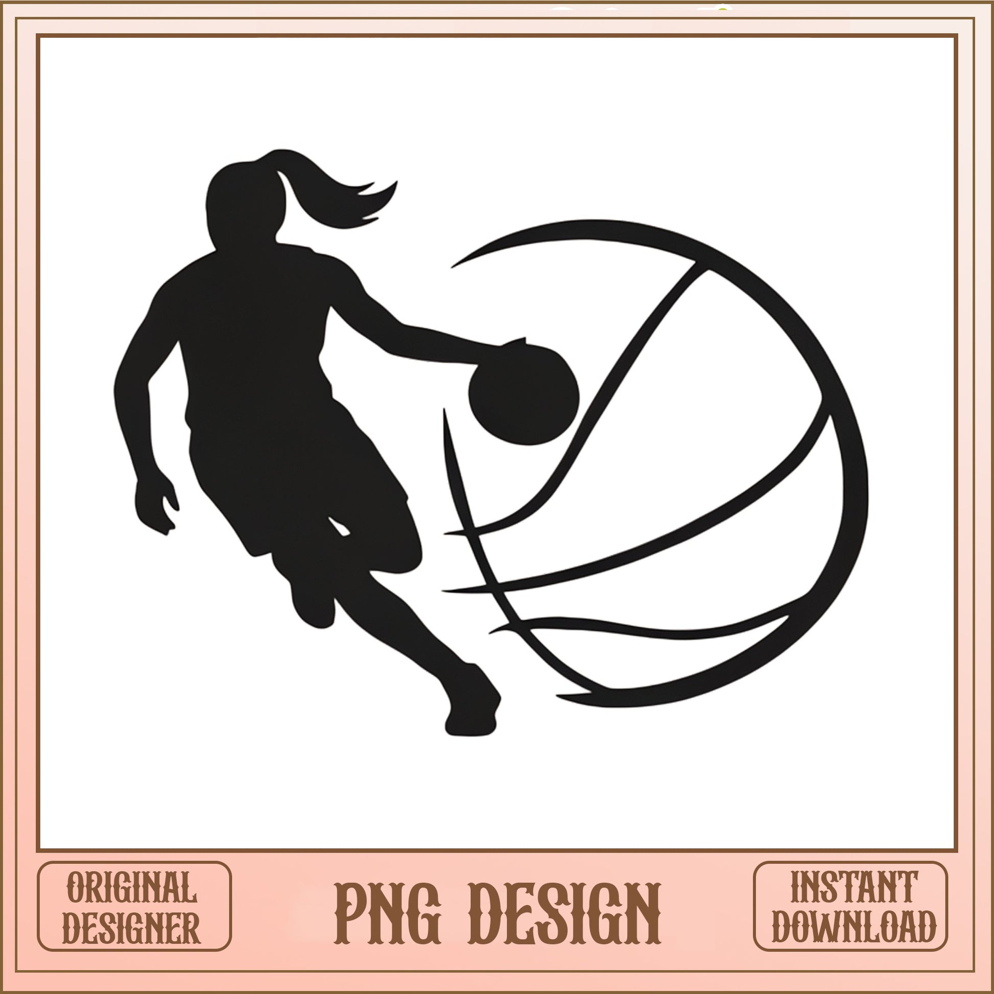 Girl Basketball Player SVG, Women Basketball Silhouette, Basketball PNG