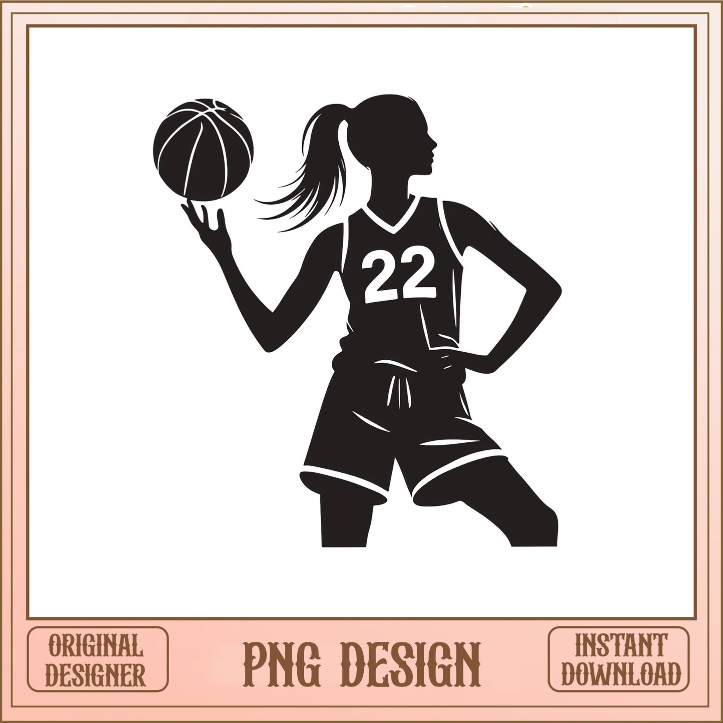 Girl Basketball Player Silhouette PNG, Women Basketball SVG, Sports PNG