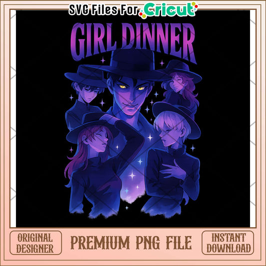 Girl dinner design png, saja boys band png, huntrix band png