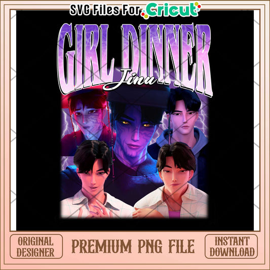 Girl dinner jinn png, saja boys warrior png, kpop hero png