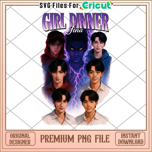 Girl dinner png, cute demon slayer png, kpop boy png