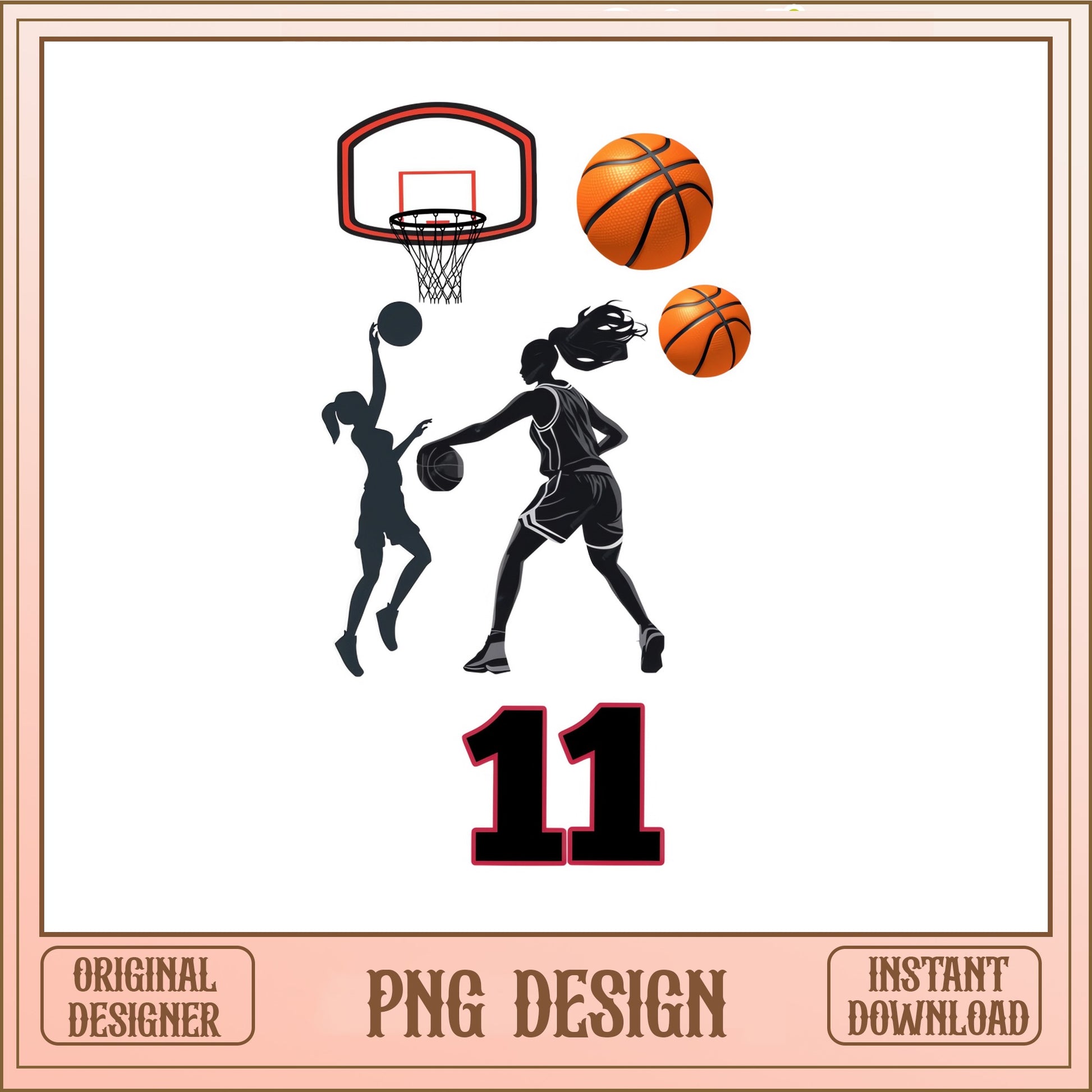 Girls Basketball Player PNG, Basketball Silhouette PNG, Sports PNG
