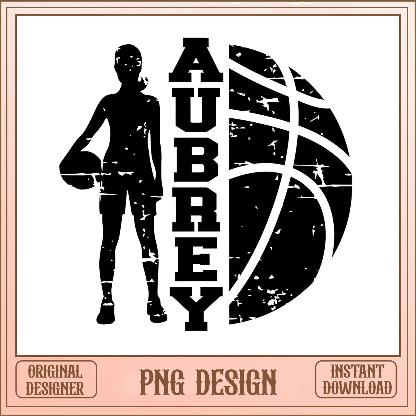 Girls Basketball SVG PNG, Custom Name Basketball, Sport PNG