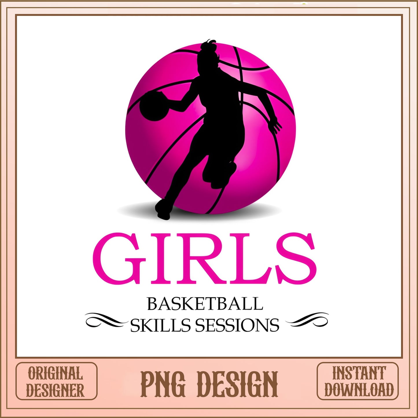 Girls Basketball SVG PNG, Women Basketball Silhouette, Sports PNG