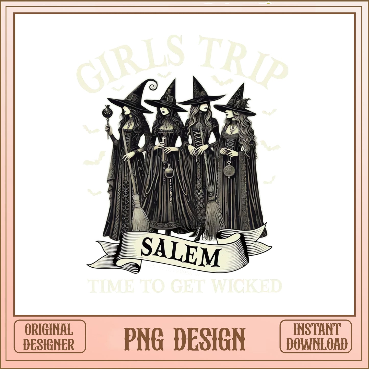 Girls Trip Salem Witch PNG, Halloween Witch PNG, Wicked PNG