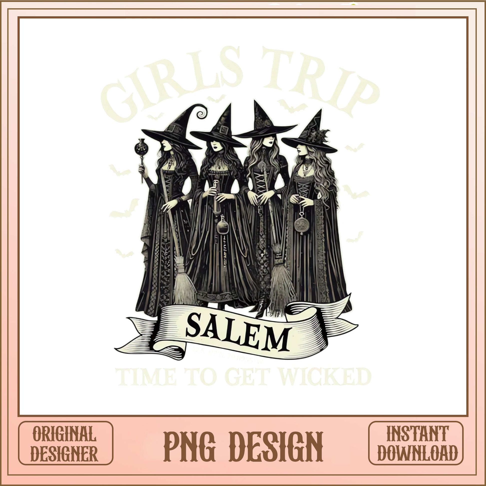 Girls Trip Salem Witch PNG, Halloween Witch PNG, Wicked PNG