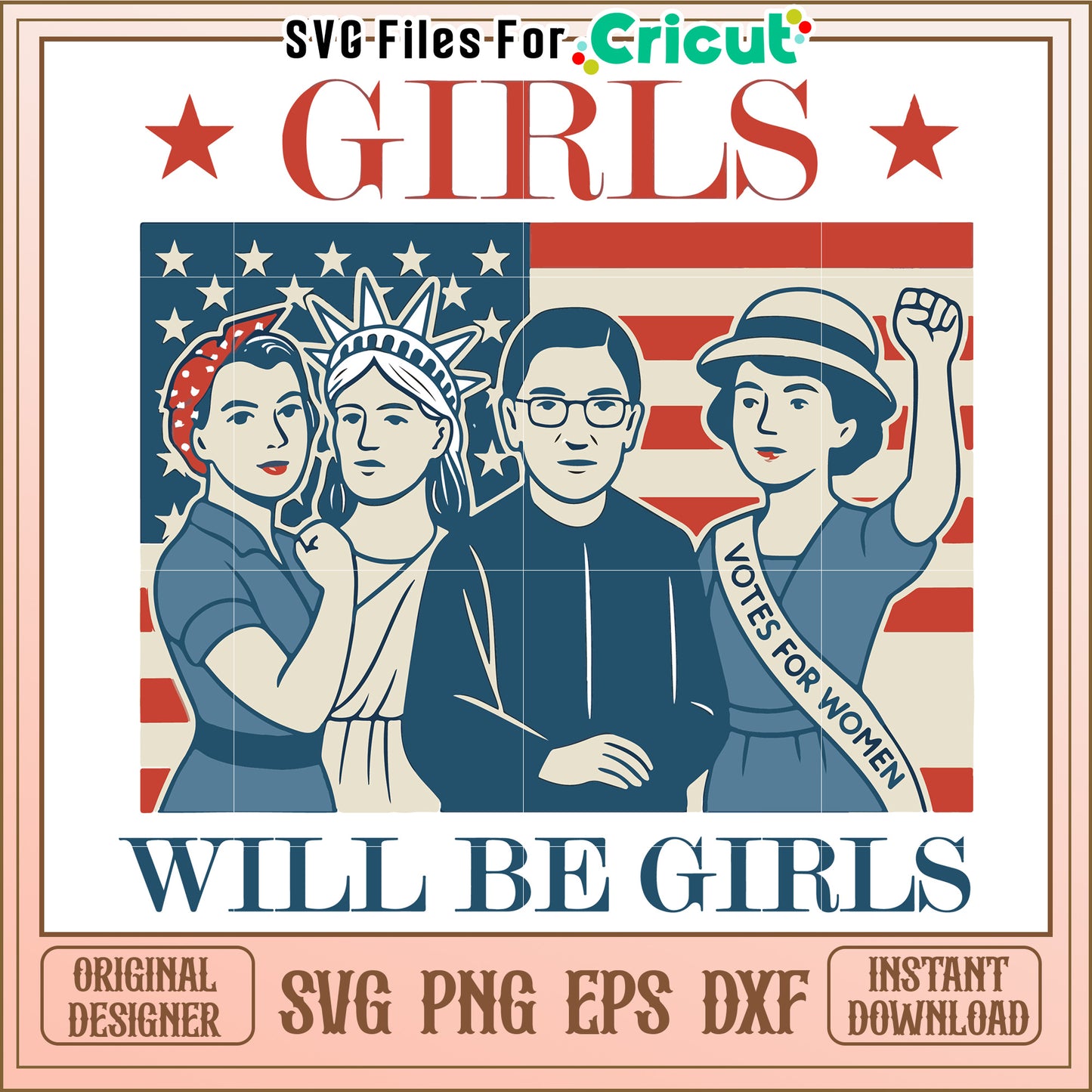 Girls will be girls svg, empowering female quote svg, girl power svg