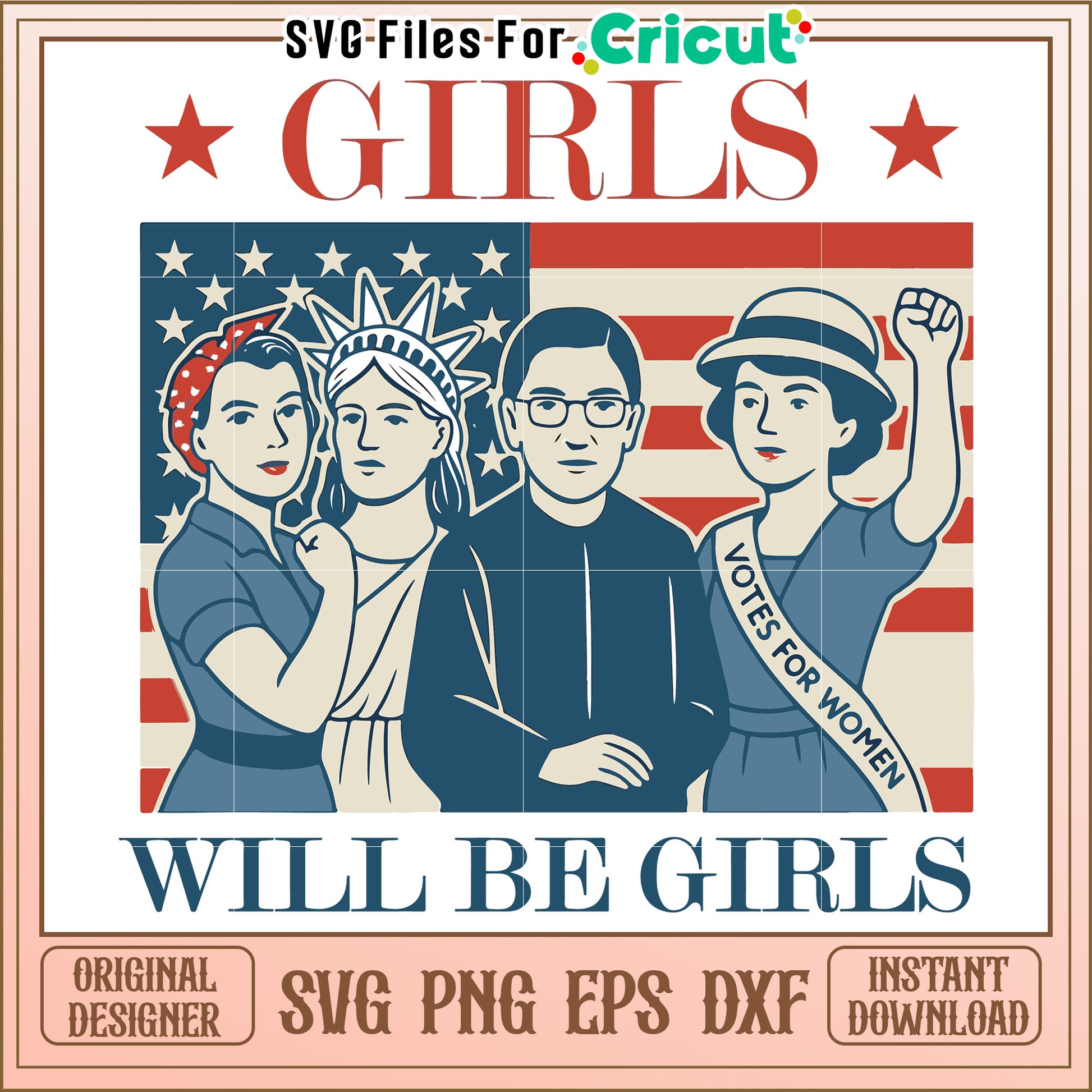 Girls will be girls svg, empowering female quote svg, girl power svg