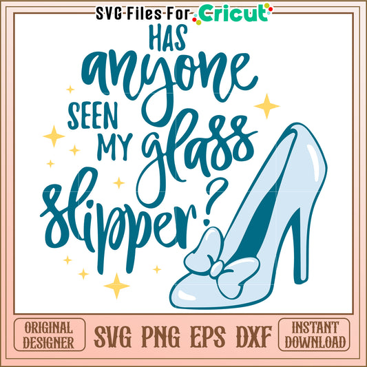 Glass Slipper SVG Design Instant Download
