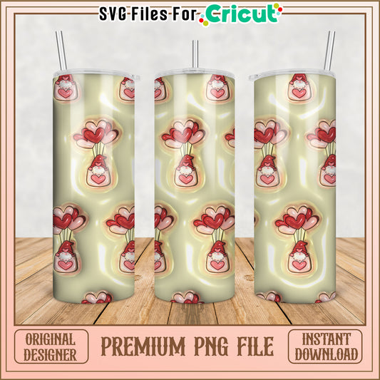 Gnome Heart Balloon Tumbler PNG