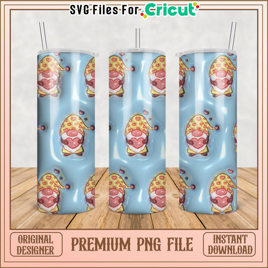Gnome Heart Tumbler PNG