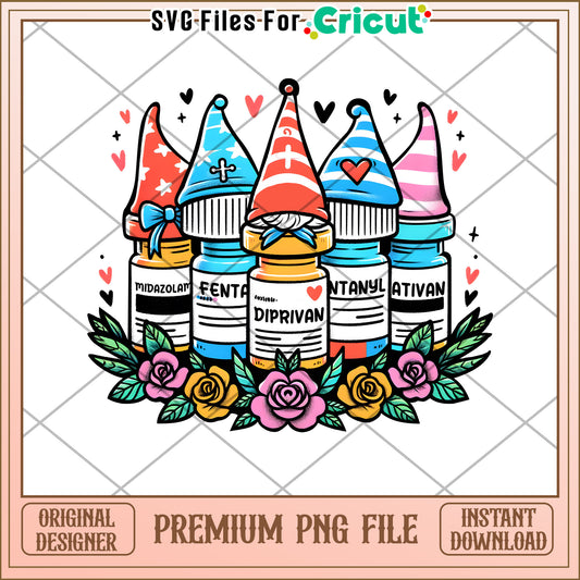 Gnome Medicine Bottles PNG Download