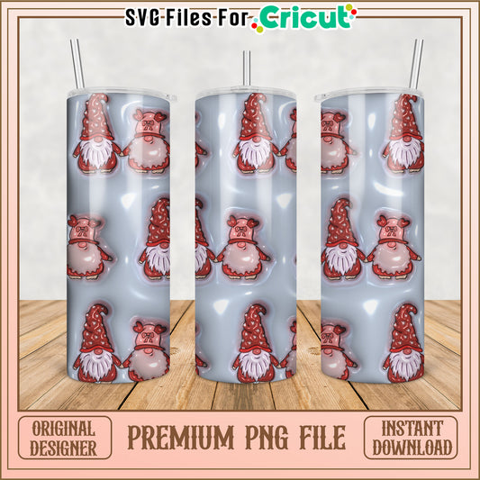 Gnome Tumbler PNG Sublimation Design