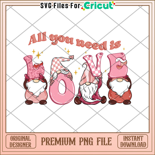 Gnomes Valentines Love PNG Sublimation